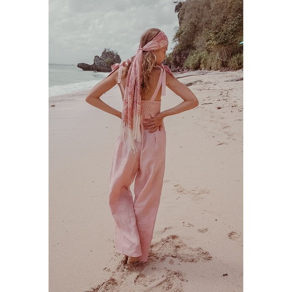 • Palm Collective • Bonnie Linen Jumpsuit in Pink - Picture 3 of 6